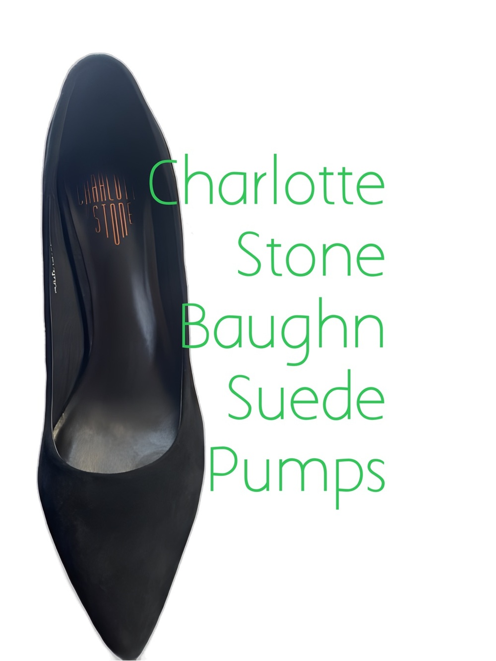 Charlotte Stone Baughn Unique Black Suede Pointed-Toe Pumps Sz9 Excellent Shape